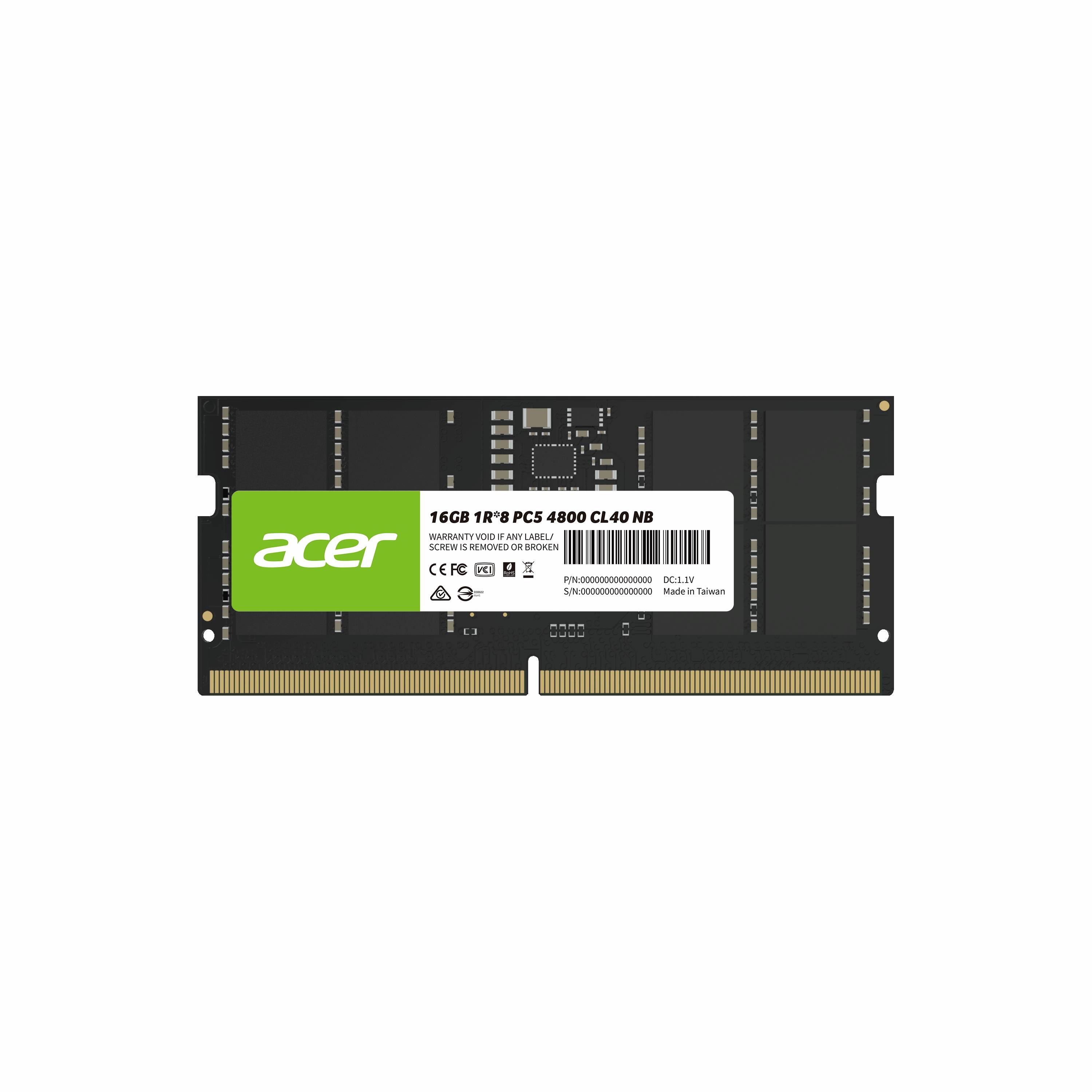 RAM ACER SD200 LAPTOP DDR5 16GB 4800 MHz - 1.1V RAM ACER SD200 LAPTOP DDR5 16GB 4800 MHz - 1.1V